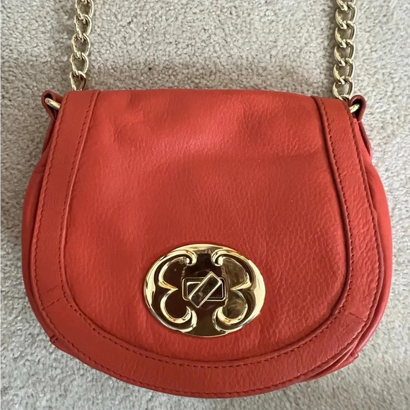 Emma Fox Leather Crossbody Gold Chain Toggle Purse Bag  Red - Picture 4 of 4